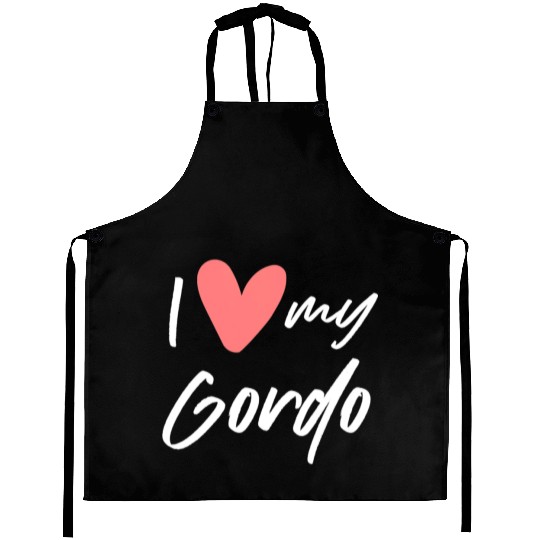 Womens I Love My Gordo Gift Woman Man Wife Husband Aprons