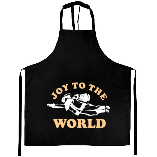 Joy To The World Santa Merry Christmas Holiday Aprons