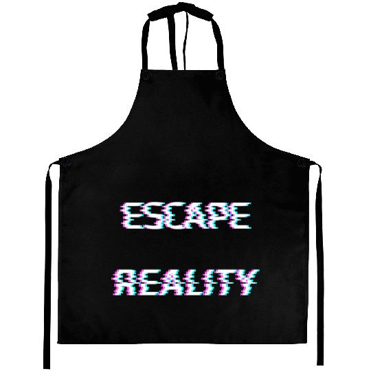 escape reality cyberpunk glitch Aprons
