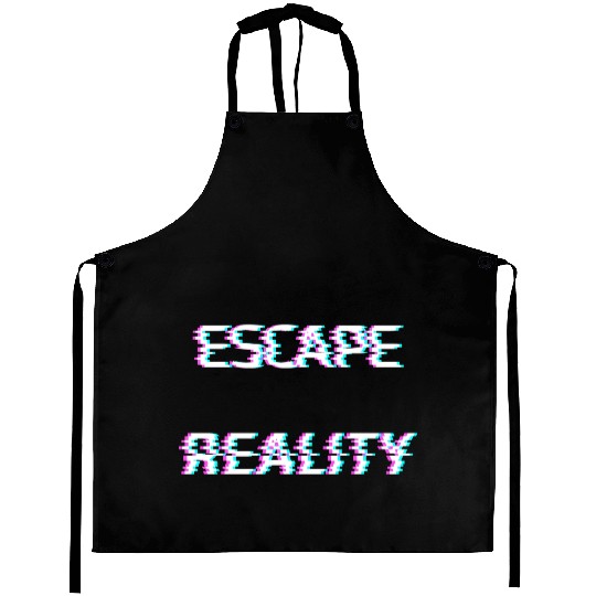 escape reality cyberpunk glitch Aprons