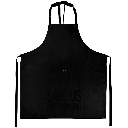 Halloween Mothman Mythical Line Art Beast Monster Aprons