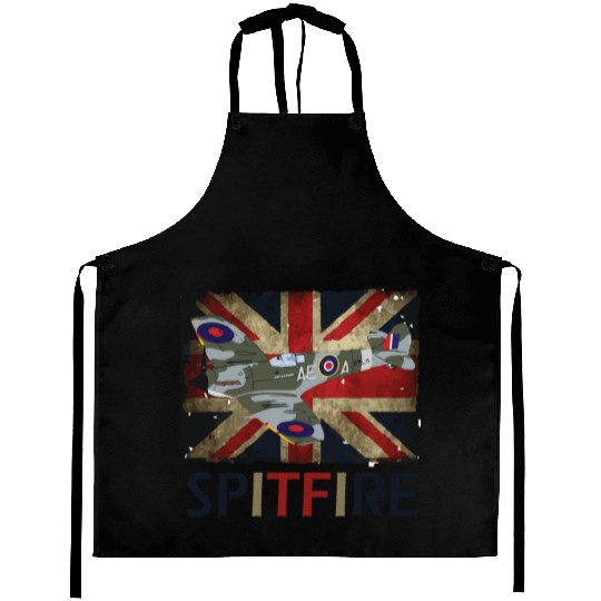 Spitfire WW2 Fighter Aircraft Airplane Union Jack Aprons