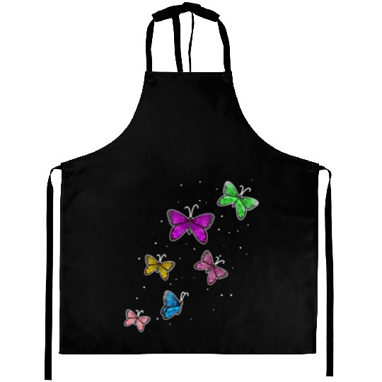 Colourful Butterflies Garden Women Butterfly Aprons