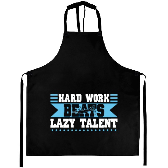 Swimmer Swimming Hard Work Beats Lazy Talent Aprons