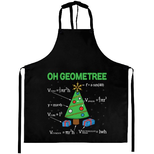 Funny Math Geometry Christmas Tree Teacher Aprons