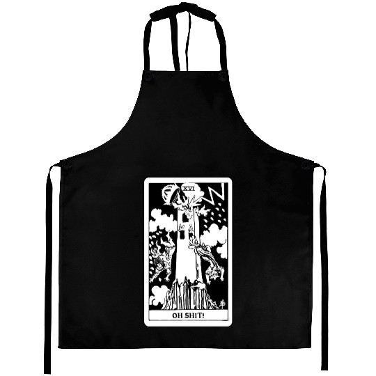 Oh Shit! - The Tower Tarot Card Aprons