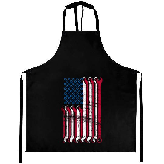 American Flag Mechanic Combination Wrenches Aprons