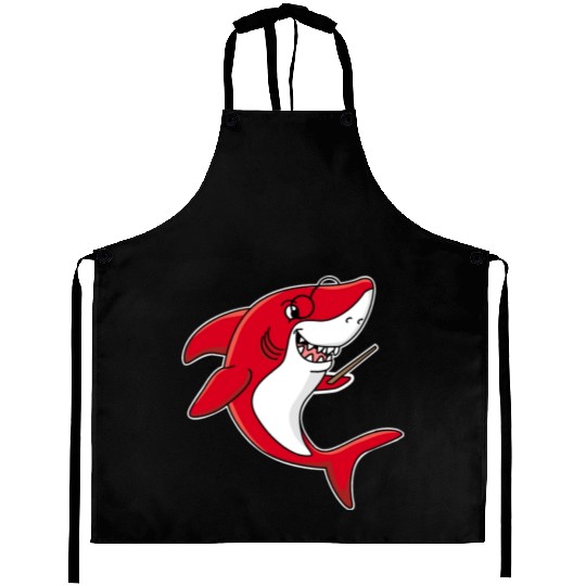 Teacher shark .. school student lessons enrollment Aprons
