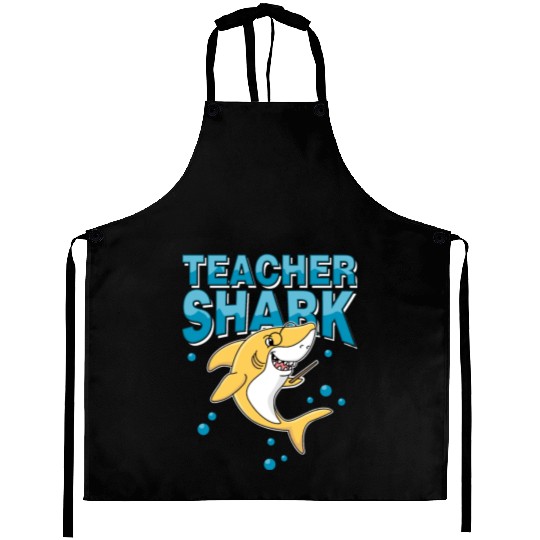 Teacher shark .. school student lessons enrollment Aprons