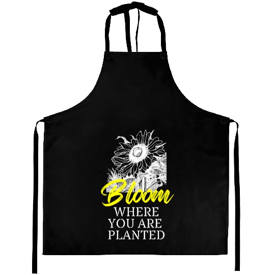 Black Minimalist Inspirational Quote Aprons