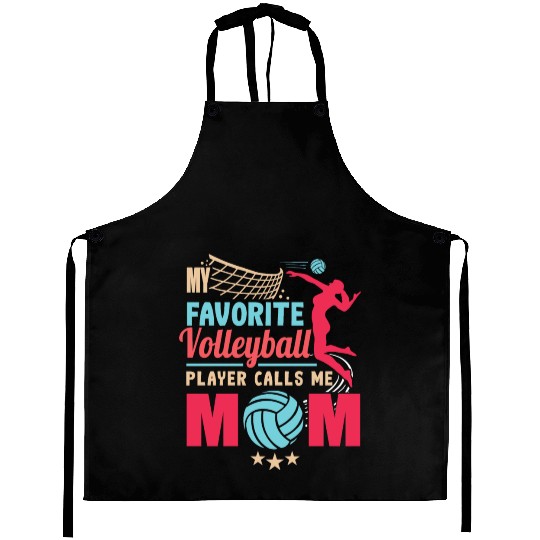 My Favorite Volleyball Player Calls Me Mom Sports Aprons