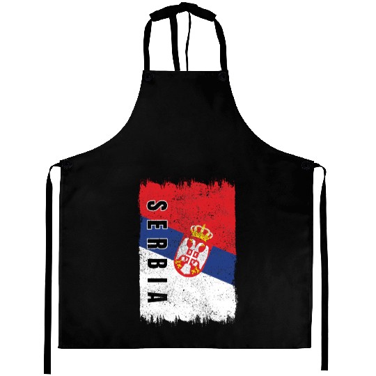Serbia vintage flag Aprons