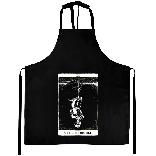 Wheel of Fortune Tarot Card Occult Goth Halloween Aprons