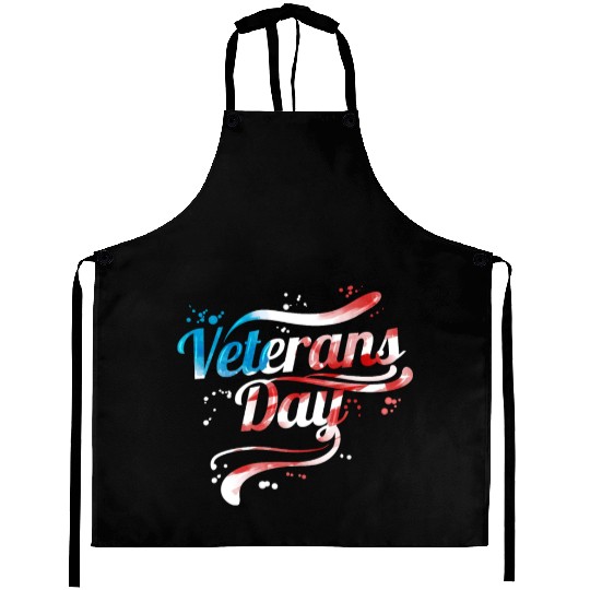 US Flag Colored Logo For Veterans Day Aprons