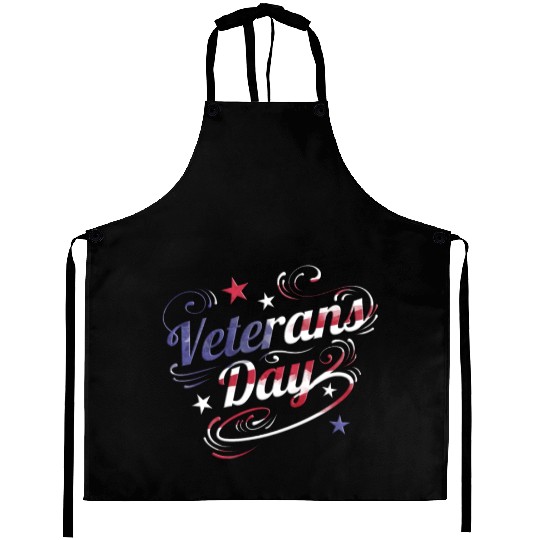 US Flag Colored Logo For Veterans Day Aprons
