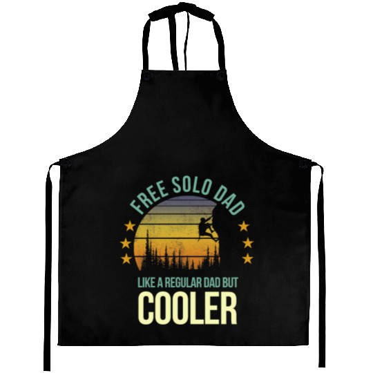 Funny Free Solo Dad Cool Rock Climbing Climber Aprons