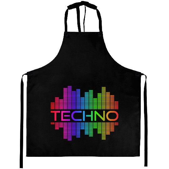 Techno Music Rainbow Spectrum Hard Dark Acid Aprons