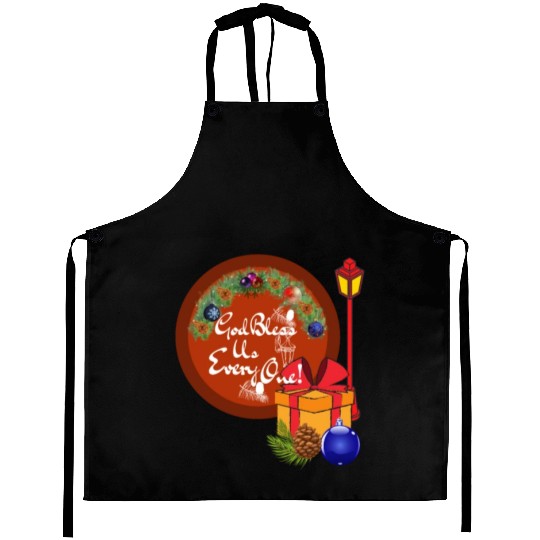 Cute A Christmas Carol God Bless Us Everyone Lamp Aprons