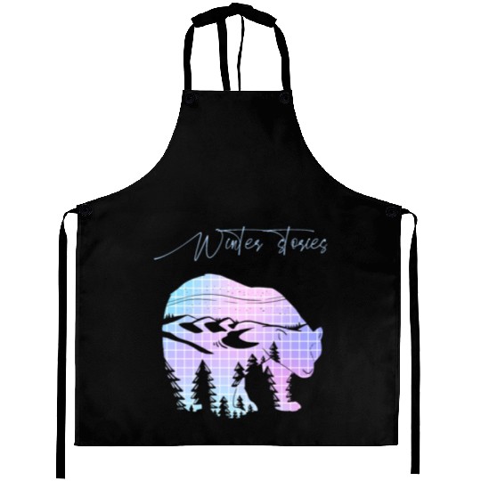 Winter stories Bear Trees Pastel Rainbow Aprons