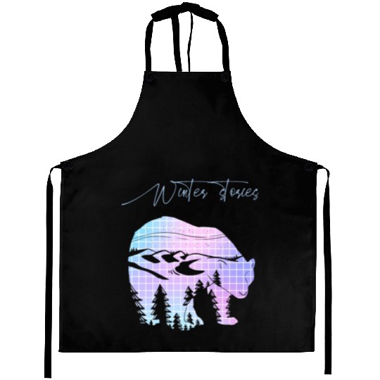 Winter stories Bear Trees Pastel Rainbow Aprons