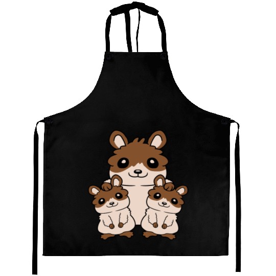 Happy hamster family kids Aprons