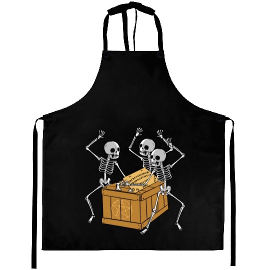 Retro Halloween Skeleton Playing Ouija Horror Aprons