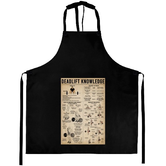 Deadlift Knowledge Poster, Deadlift Lover Gift Aprons