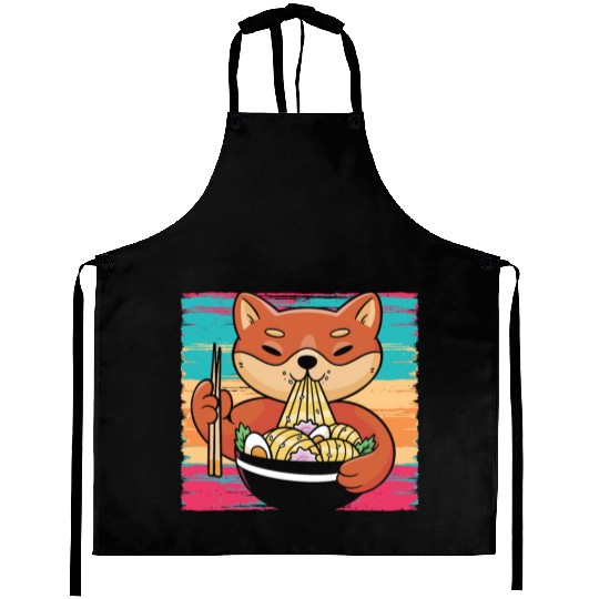 Shiba Inu Dog Lover Puppy Paw Love Ramen Noodles Aprons