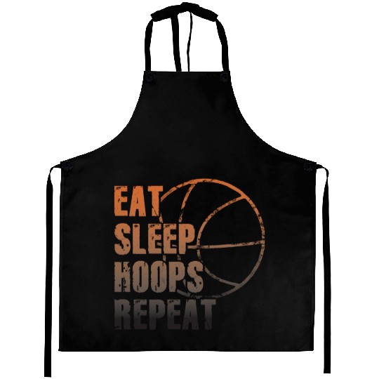 Eat Sleep Hoops Repeat Basketball Aprons
