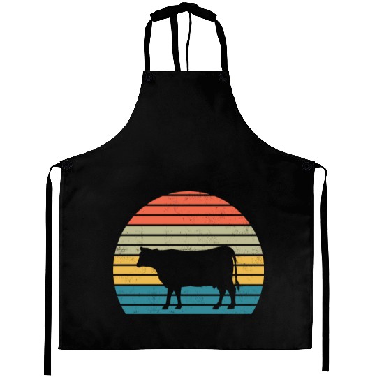 Cow Lover Farmer Retro Vintage Farm Animal Aprons