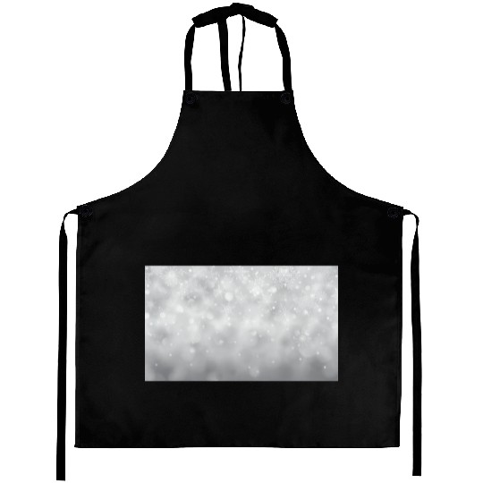 Grey Bokeh Christmas Snowflakes Aprons