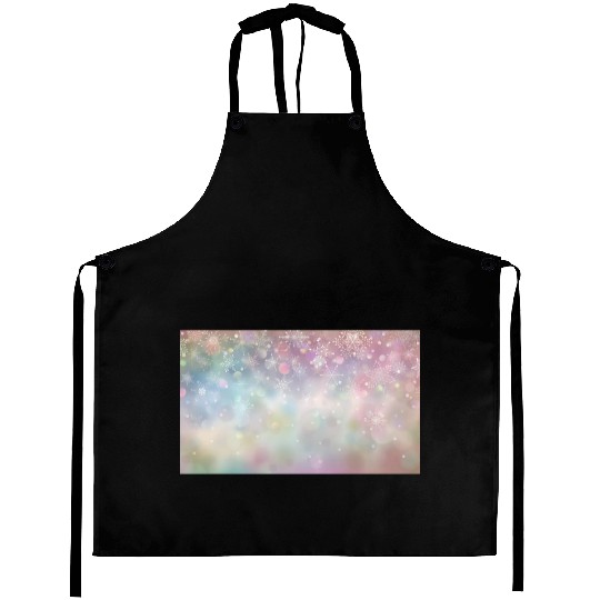 Colorful Bokeh Christmas Snowflakes Aprons