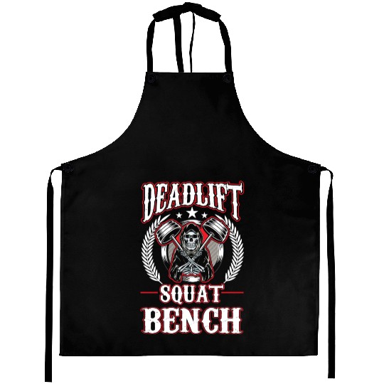 Gym Workout Squat Bench Deadlift Grim Reaper Aprons