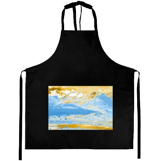 Golden Blue Mountain Lake Aprons
