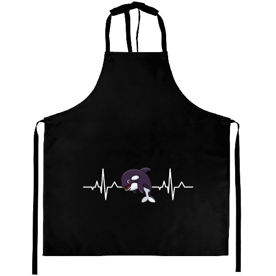 Killerwhale Predator Animal Gift Heartbeat Orca Aprons
