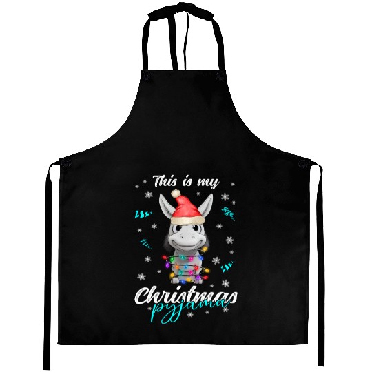 Winter Christmas Pyjama Donkey Aprons