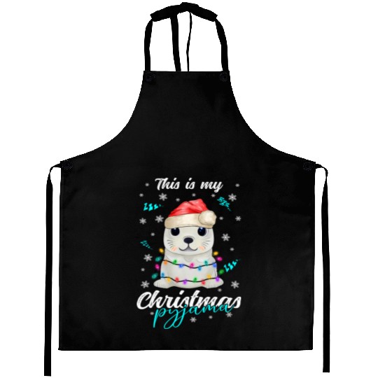 Winter Christmas Pyjama Seal Aprons