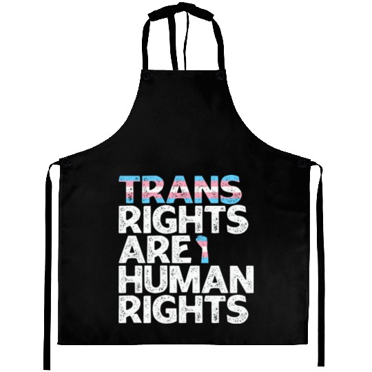 LBGT Flag Gay Pride Trans rights are human rights Aprons