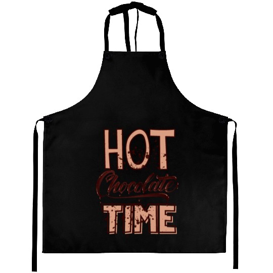 Cute winter quotes - hot chocolate time Aprons