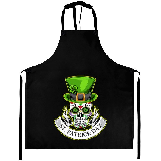 Sugar Skull | St Patrick Day | Lucky Charm Irish Aprons