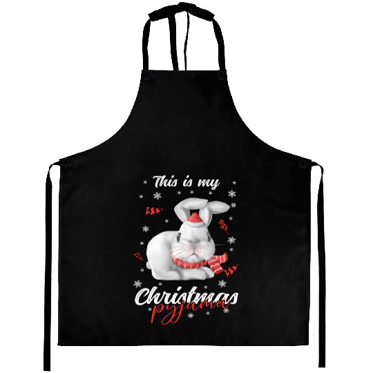 Winter Christmas Pyjama rabbit Aprons