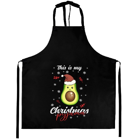 Winter Christmas Pyjama Avocado Aprons