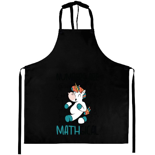 Math Number Lovers Mathematics Unicorn Teacher Aprons