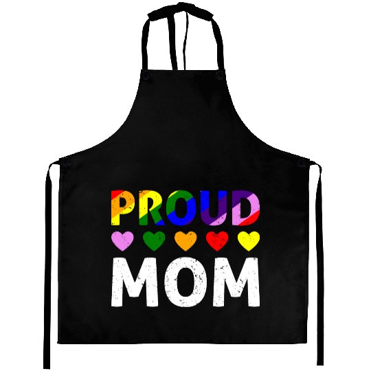 Proud Mom Gay Lesbian LGBTQ Pride Rainbow Mothers Aprons