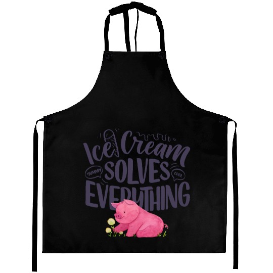 Ice Cream solves everything Aprons