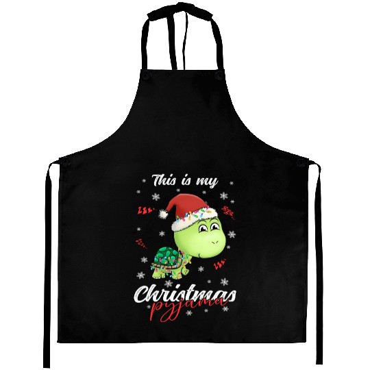 Winter Christmas Pyjama Turtle Aprons