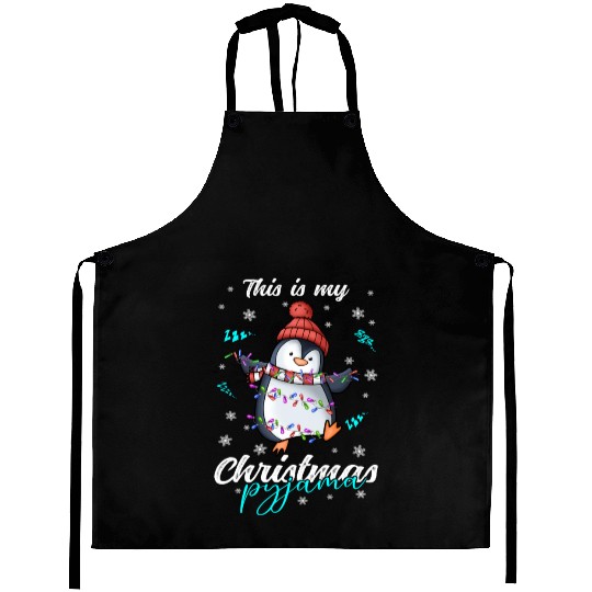Winter Christmas Pyjama Penguin Aprons