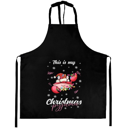Winter Christmas Pyjama Crab Aprons