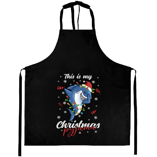 Winter Christmas Pyjama Shark Aprons