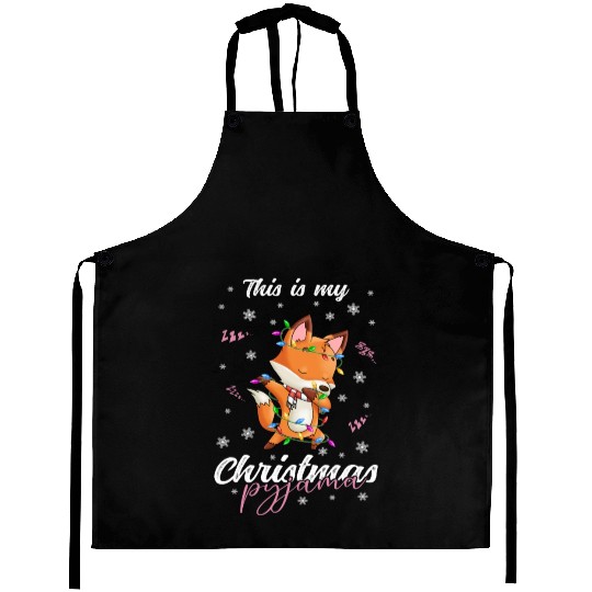 Winter Christmas Pyjama Fox Aprons